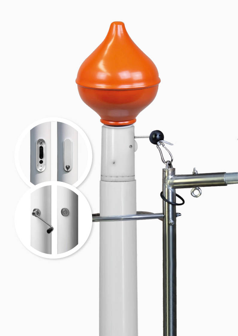 Aluminium Vlaggenmast met hijsbare banierhouder