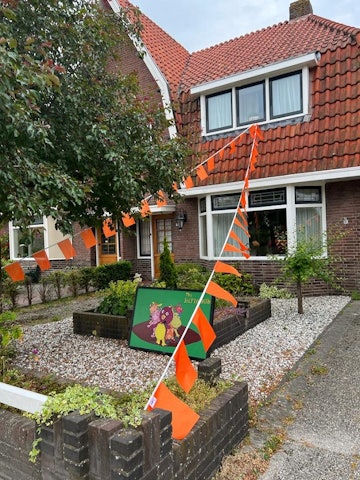 Oranje vlaggenlijn rechtformaat