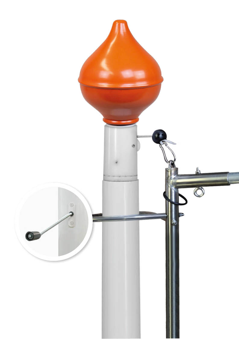 Polyester Vlaggenmast met hijsbare banierhouder