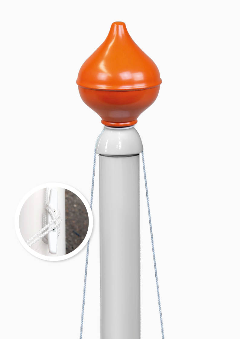 Polyester Vlaggenmast met kikker en koord